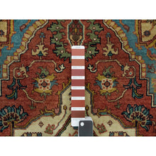 Load image into Gallery viewer, 3&#39;2&quot;x5&#39;1&quot; Rust Red, Pure Wool, Lush Pile, Vegetable Dyes, Antiqued Fine Heriz Re-Creation, Hand Knotted, Dense Weave, Oriental Rug FWR540588