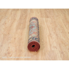 Load image into Gallery viewer, 3&#39;2&quot;x5&#39;2&quot; Garnet Red, Hand Knotted Antiqued Fine Heriz Re-Creation, Natural Dyes Densely Woven, Natural Wool, Plush Pile, Oriental Rug FWR540690